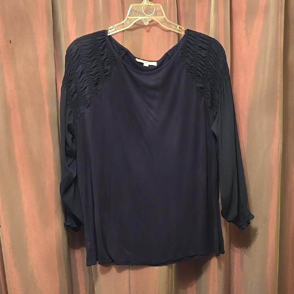 LOFT Blue Relaxed Embellished Blouse